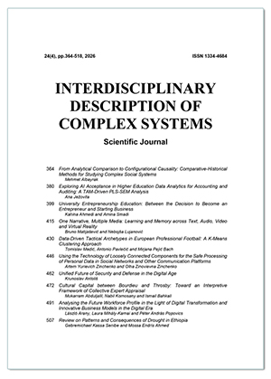 ZNANSTVENI ČASOPIS INTERDISCIPLINARY DESCRIPTION OF COMPLEX SYSTEMS 24(4), Grupa autora