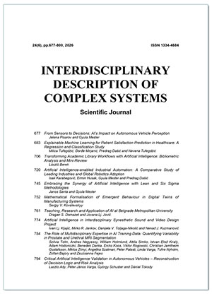 ZNANSTVENI ČASOPIS INTERDISCIPLINARY DESCRIPTION OF COMPLEX SYSTEMS 24(6), Grupa autora